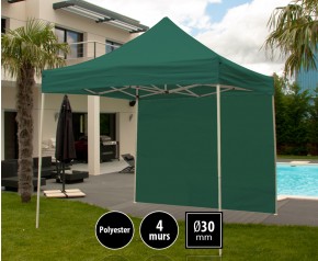 Tente pliante 3x3m loisirs couleur vert acier et polyester