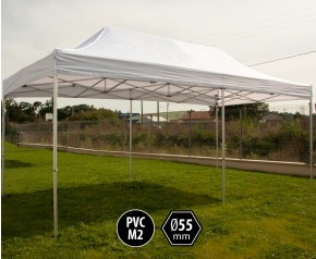 Tente pliante PRO+ 55 aluminium 3x6m blanc HD