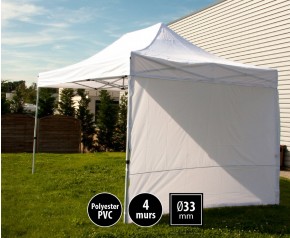 Tente semi-professionnelel 3x4,5m blanc avec pack 4 murs HD