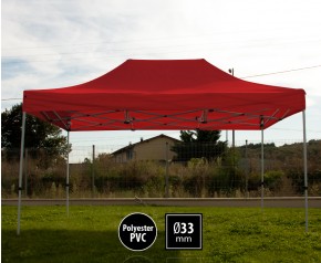 Tente pliante SEMI PRO métal 3x4,5m rouge HD