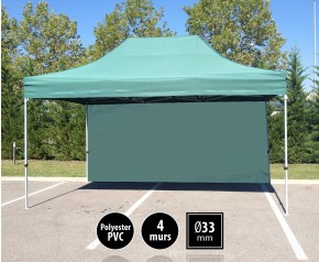 Tente semi-professionnelel 3x4,5m vert avec pack 4 murs HD