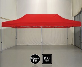 Tente pliante SEMI PRO métal 3x6m rouge HD