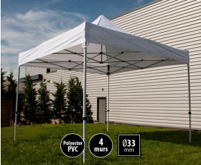 Tente pliante SEMI PRO métal 3x3m blanc HD sans murs