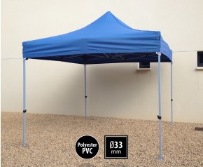 Tente pliante SEMI PRO métal 3x3m bleu HD sans murs