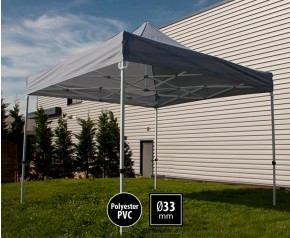 Tente pliante SEMI PRO métal 3x3m gris HD sans murs