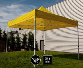 Tente pliante SEMI PRO métal 3x3m jaune HD sans murs