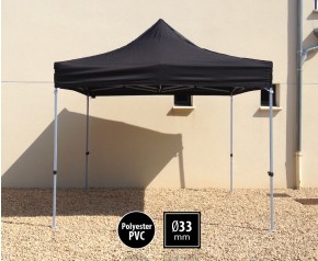 Tente pliante SEMI PRO métal 3x3m noir HD sans murs