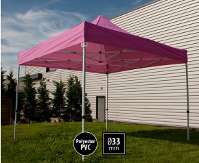 Tente pliante SEMI PRO métal 3x3m rose HD sans murs