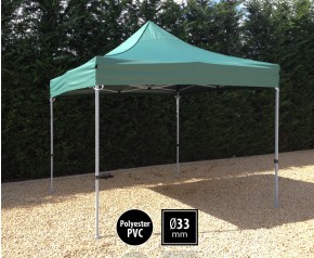 Tente pliante SEMI PRO métal 3x3m vert HD sans murs