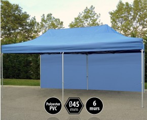 Tente PRO aluminium 3x6m bleu + 6 murs HD