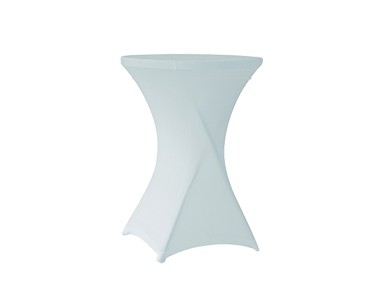 Housse lycra blanche table cocktail