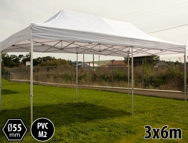 Tente pliante PRO+ 55 aluminium 3x6m blanc