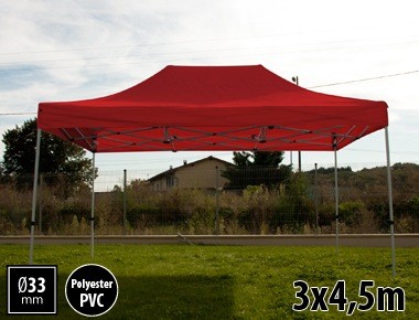 Tente pliante SEMI PRO métal 3x4,5m rouge