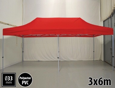 Tente pliante SEMI PRO métal 3x6m rouge