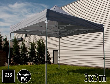 Tente pliante SEMI PRO métal 3x3m gris