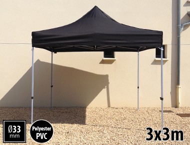 Tente pliante SEMI PRO métal 3x3m noir