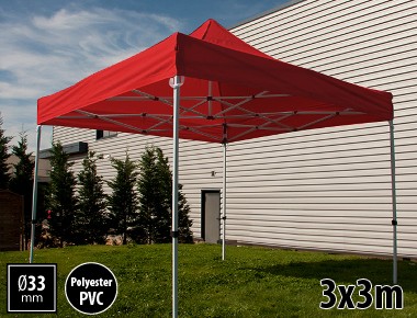 Tente pliante SEMI PRO métal 3x3m rouge