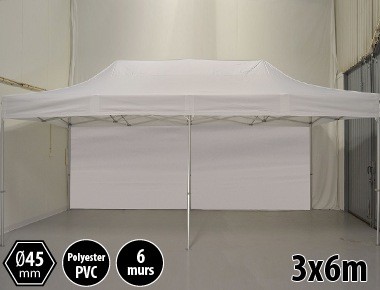 Tente Reception Acier 3x6m BLANC - Gamme Strong - Tente Pliante de