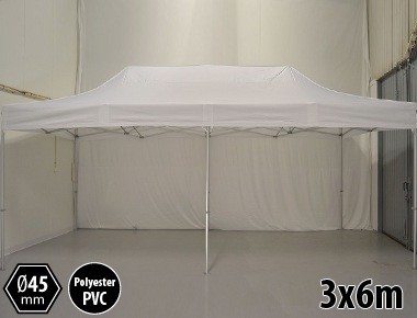 Tente pliante SEMI PRO métal 3x6m blanc