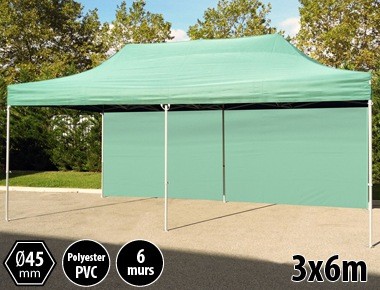 Tente pliante PRO aluminium 3x6m vert + 6 murs