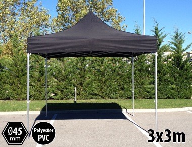 Tente pliante PRO aluminium 3x3m noir